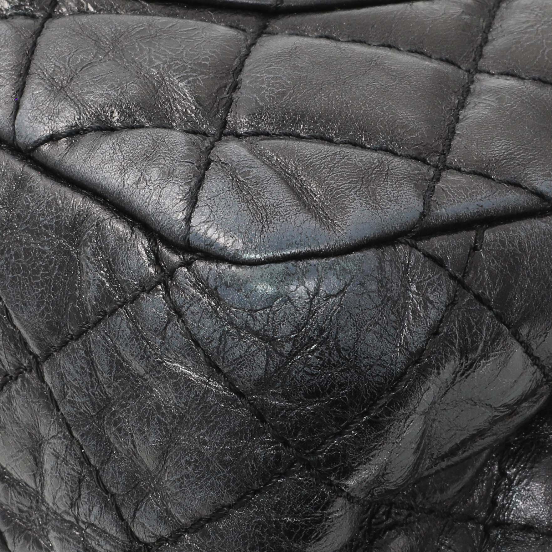Exclusive Chanel Charcoal Grey Metallic Aged Calfskin 2.55 Reissue Double Flap 227 — Alternate View 7
