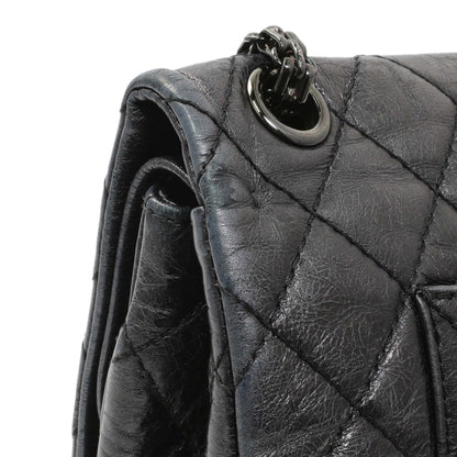 Exclusive Chanel Charcoal Grey Metallic Aged Calfskin 2.55 Reissue Double Flap 227 — Alternate View 12