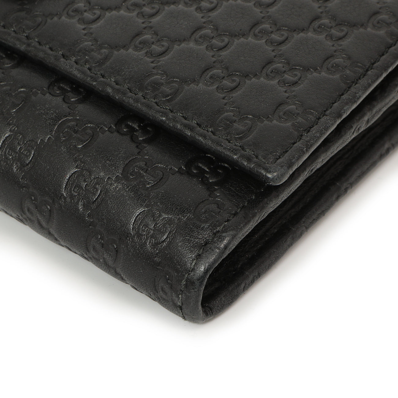 Exclusive Gucci Black Microguccissima Bow Continental Wallet — Detail View