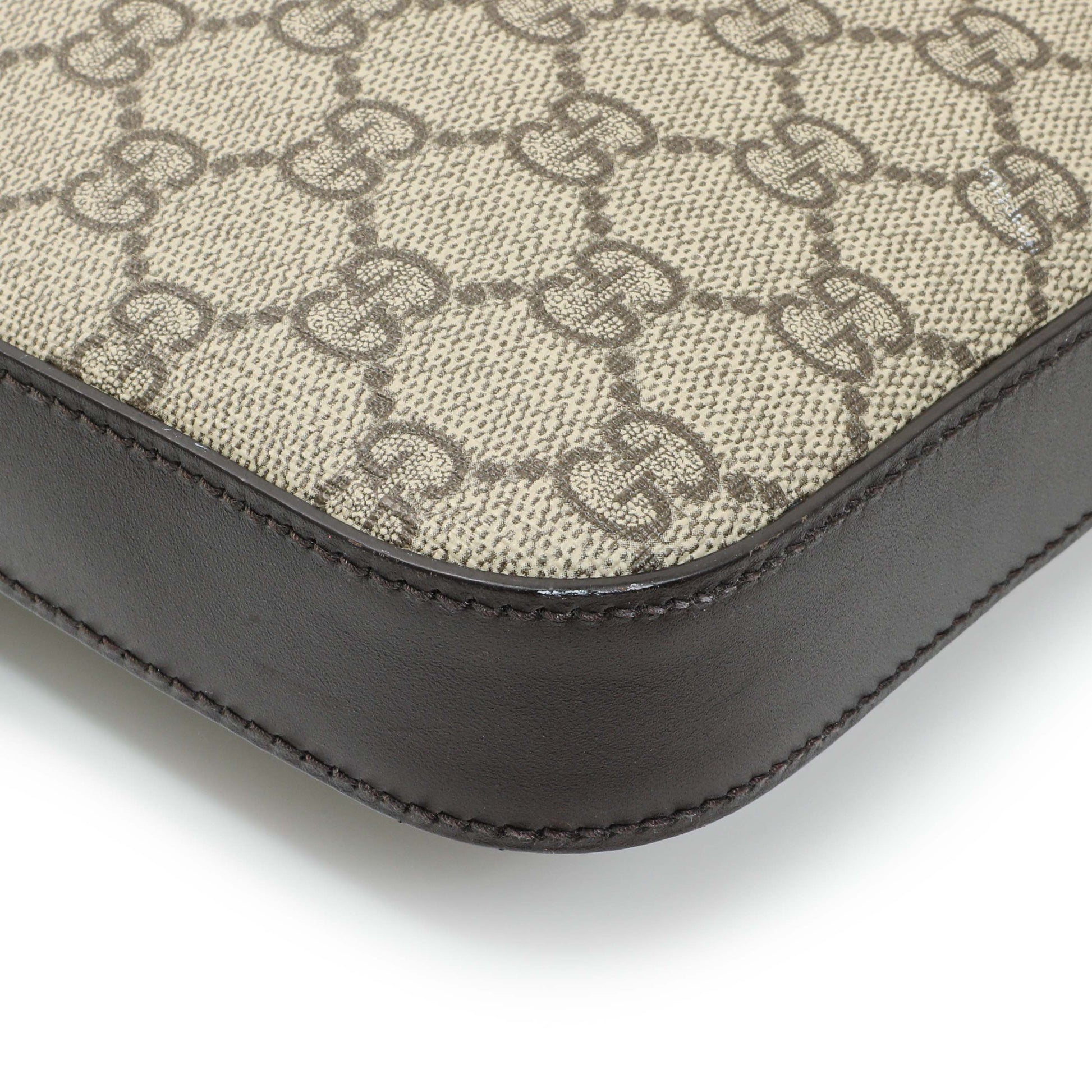 Exclusive Gucci GG Supreme Monogram Flat Messenger — Lifestyle View