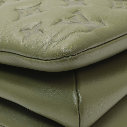 Exclusive Louis Vuitton Green Monogram Embossed Lambskin Coussin MM — Top View