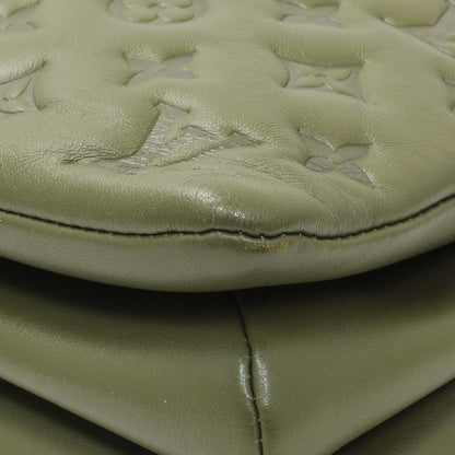 Exclusive Louis Vuitton Green Monogram Embossed Lambskin Coussin MM — Detail View