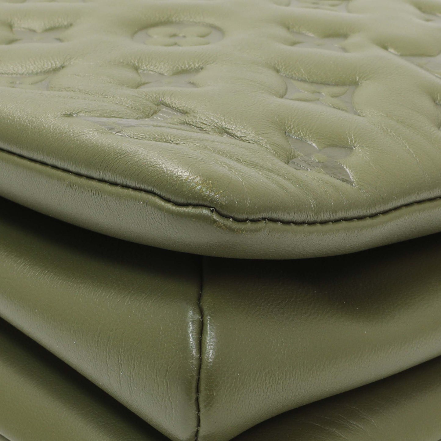 Exclusive Louis Vuitton Green Monogram Embossed Lambskin Coussin MM — Alternate View 7