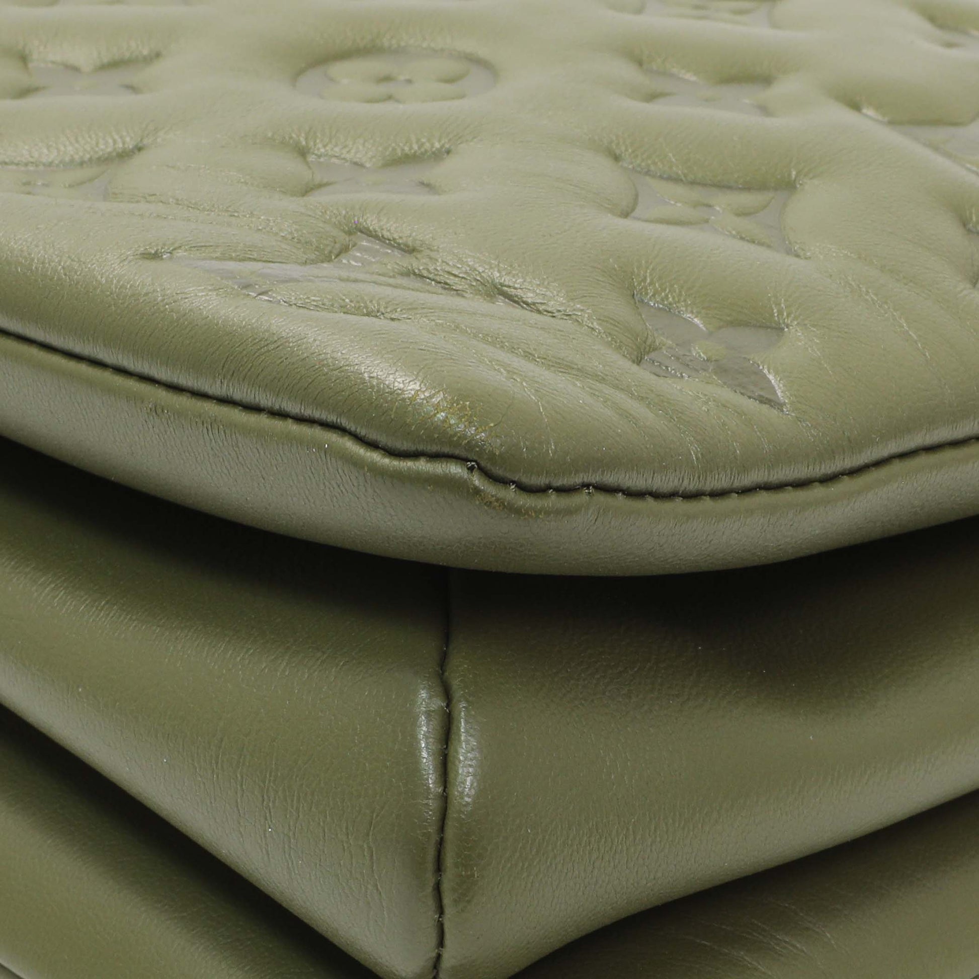 Exclusive Louis Vuitton Green Monogram Embossed Lambskin Coussin MM — Alternate View 7