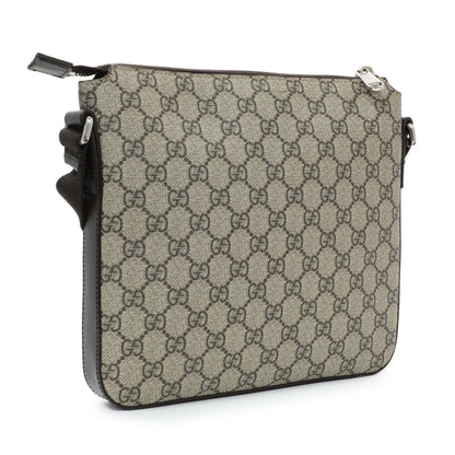 Exclusive Gucci GG Supreme Monogram Flat Messenger — Side View
