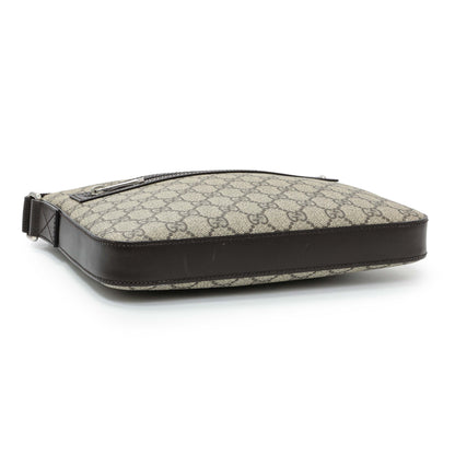 Exclusive Gucci GG Supreme Monogram Flat Messenger — Back View