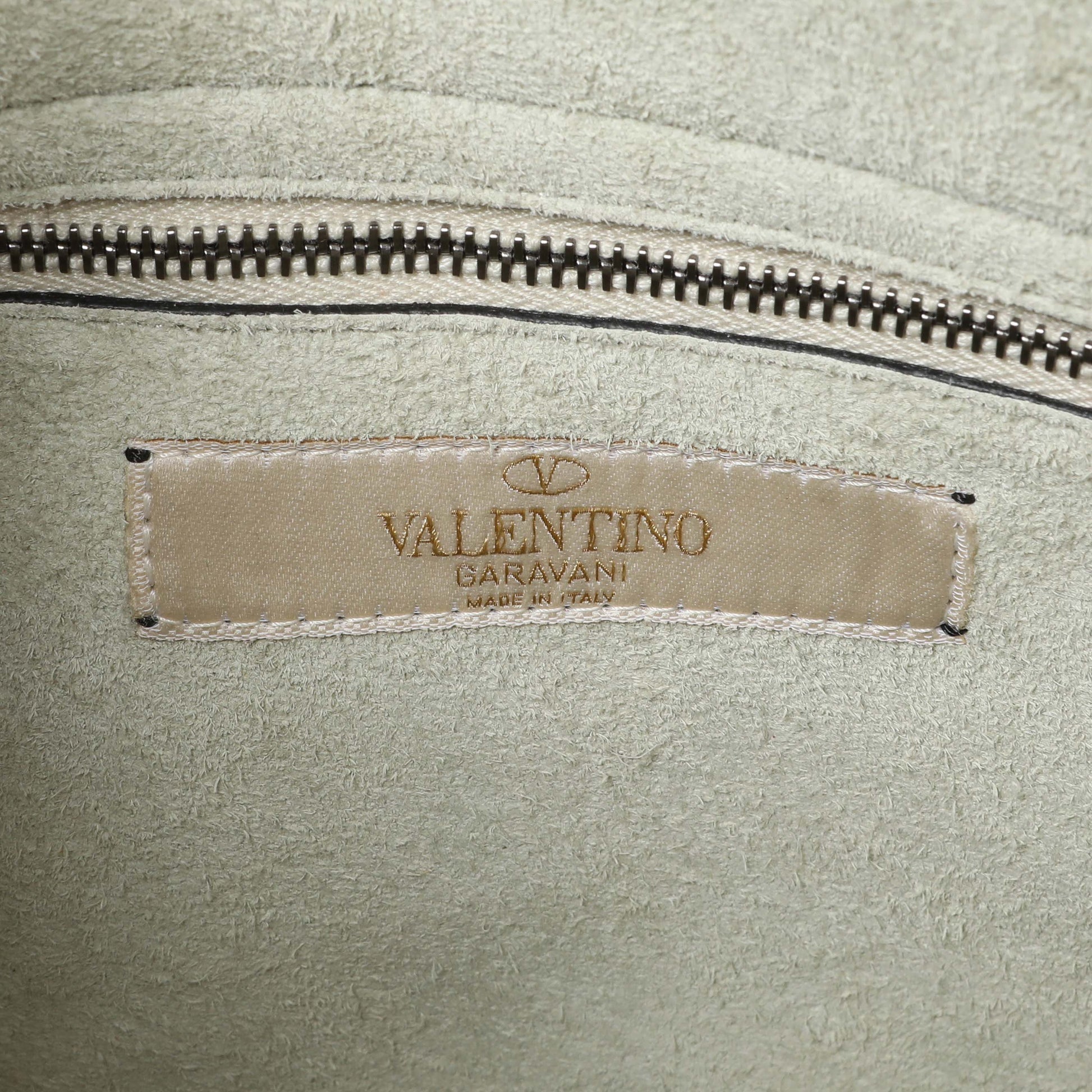 Exclusive Valentino Ivory Calfskin My Rockstud Rolling Single Handle Bag — Detail View