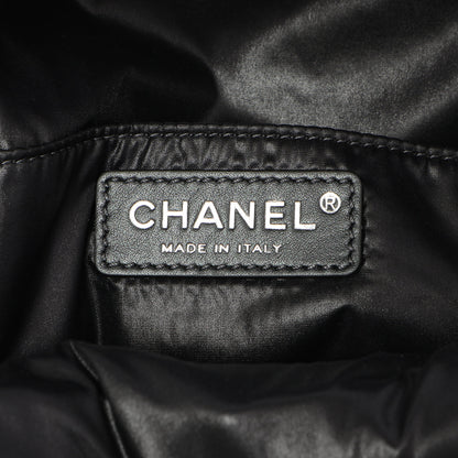 Exclusive Chanel Grey Nylon Coco Neige Backpack — Detail View
