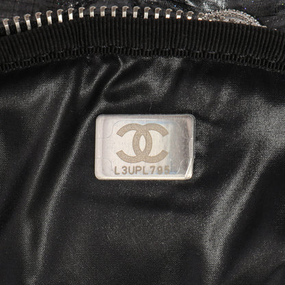 Exclusive Chanel Grey Nylon Coco Neige Backpack — Lifestyle View