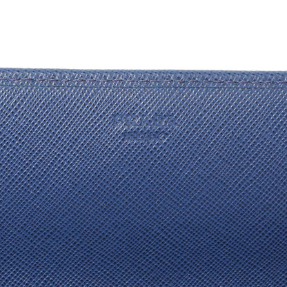 Exclusive Prada Blue Saffiano Chain Wallet — Detail View