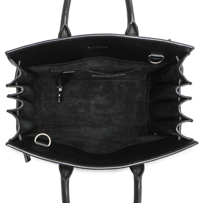 Exclusive Saint Laurent Black Studded Calfskin Nano Sac De Jour — Top View