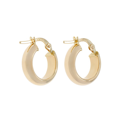 Exclusive 18K Solid Yellow Gold Hoop Earrings — Side View