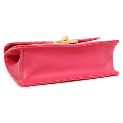 Exclusive Prada Pink Soft Calf Chevron Impunture Flap Bag — Top View
