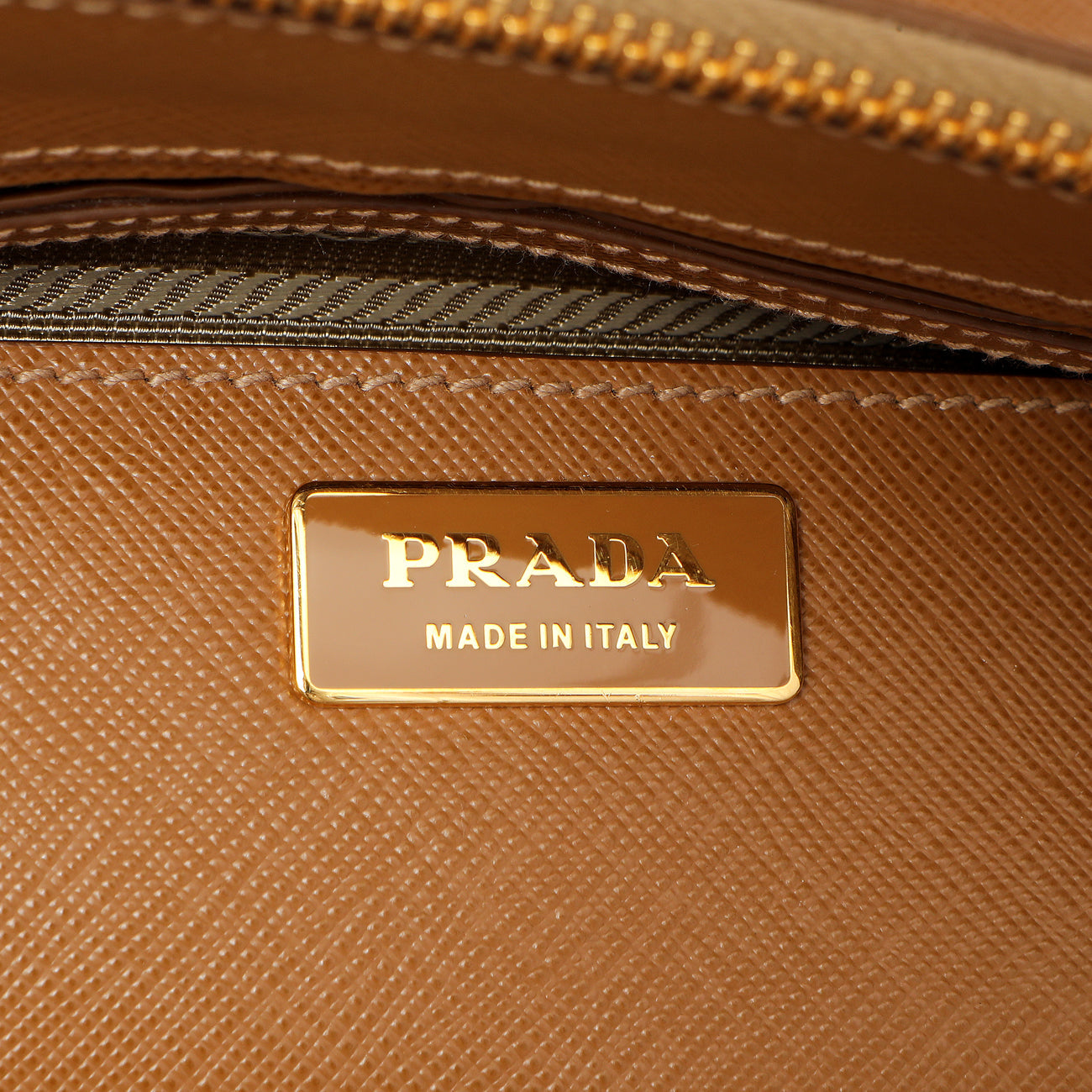 Exclusive Prada Caramel Saffiano Medium Galleria Double Zip Tote — Alternate View 9