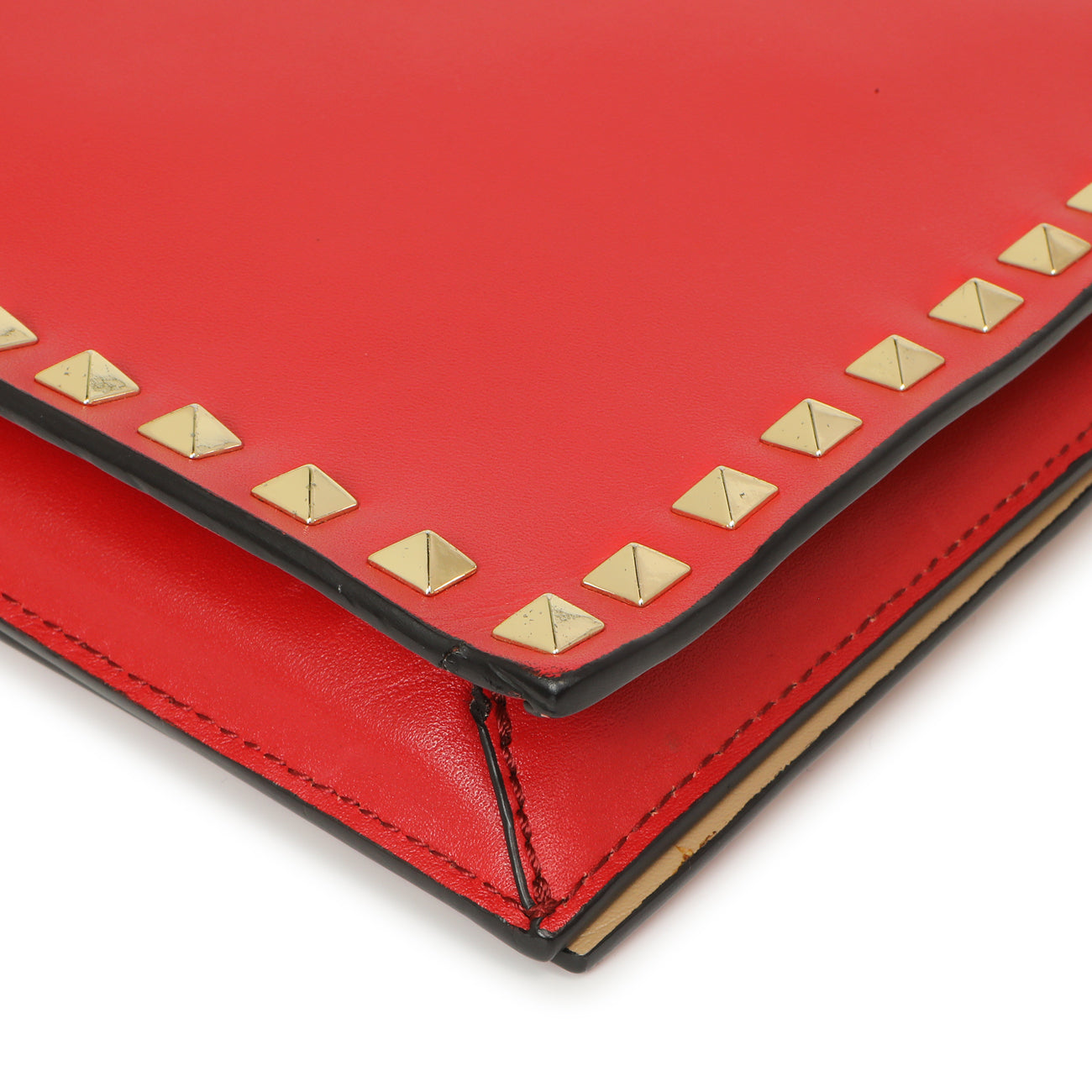 Exclusive Valentino Red Nappa Rockstud Wristlet Clutch — Alternate View 7