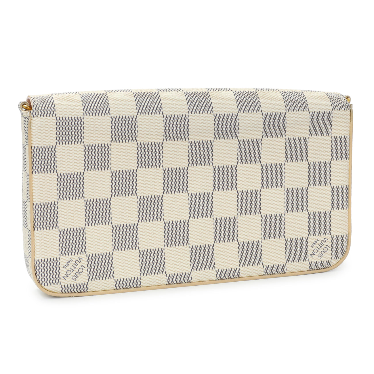 Exclusive Louis Vuitton Damier Azur Pochette Felicie Chain Wallet — Side View