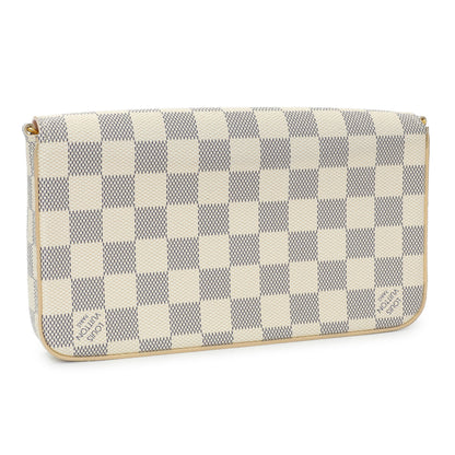 Exclusive Louis Vuitton Damier Azur Pochette Felicie Chain Wallet — Side View