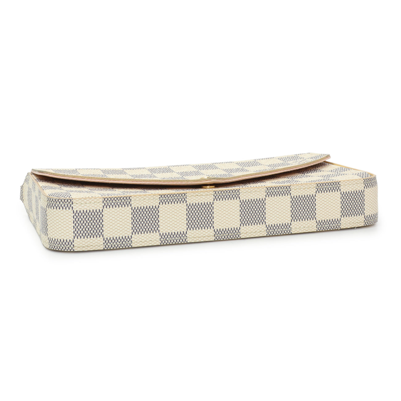 Exclusive Louis Vuitton Damier Azur Pochette Felicie Chain Wallet — Back View