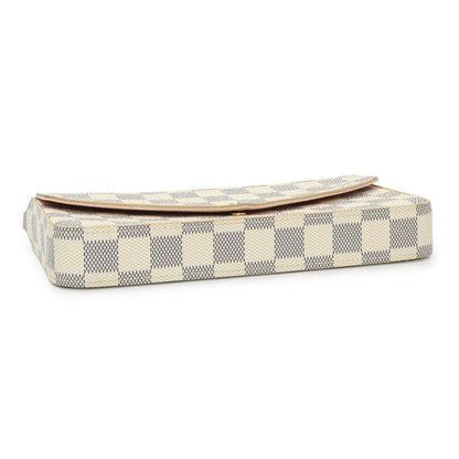 Exclusive Louis Vuitton Damier Azur Pochette Felicie Chain Wallet — Back View