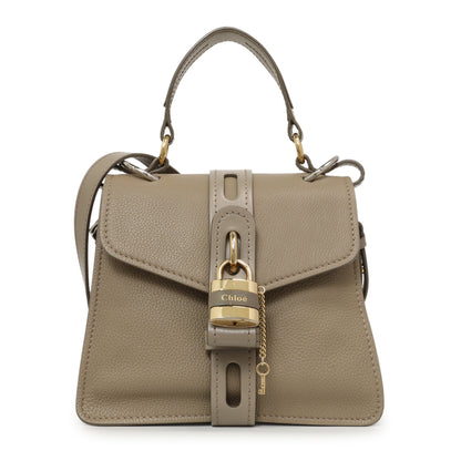 Exclusive Chloe Grey Grained Calfskin Aby Day Shoulder Bag — Front View