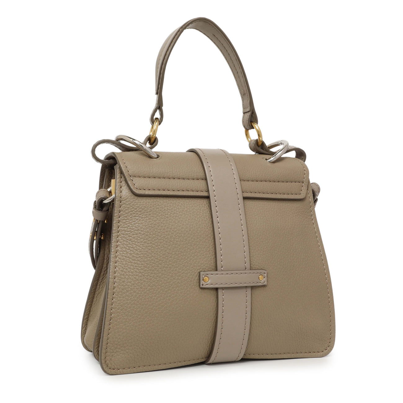 Exclusive Chloe Grey Grained Calfskin Aby Day Shoulder Bag — Side View