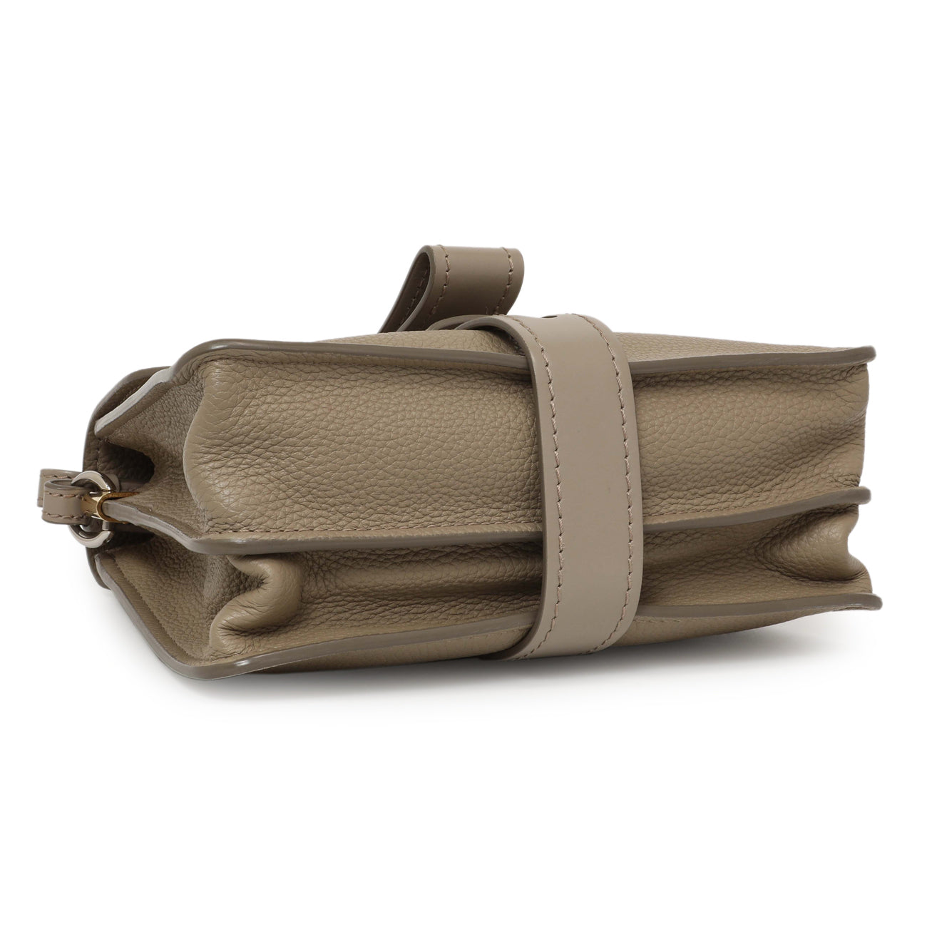 Exclusive Chloe Grey Grained Calfskin Aby Day Shoulder Bag — Back View