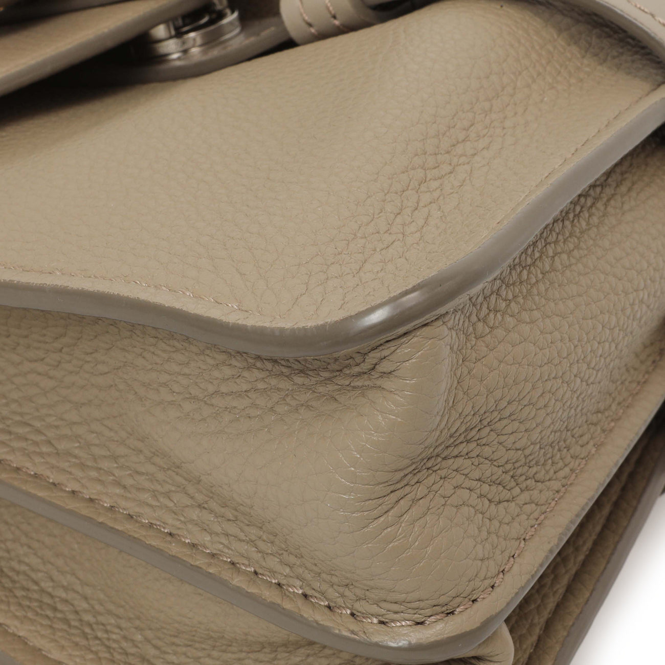 Exclusive Chloe Grey Grained Calfskin Aby Day Shoulder Bag — Top View