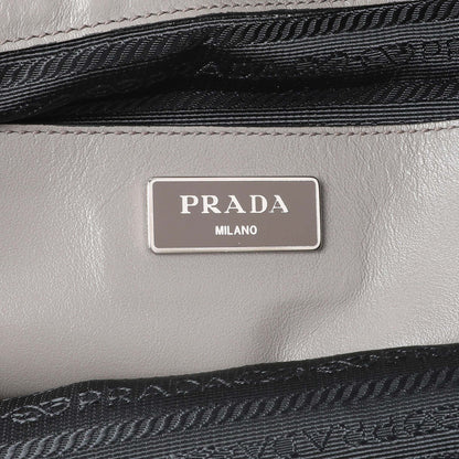 Exclusive Prada Argilla Smooth Calfskin Leather Double Handle Satchel Bag — Detail View