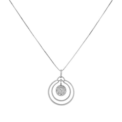 Exclusive 18K White Gold 1.54 Carat Concentric Circular Diamond Pendant — Side View