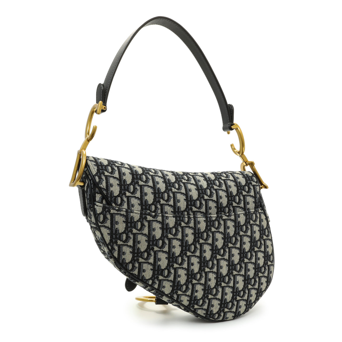 Exclusive Christian Dior Oblique Saddle Bag — Side View