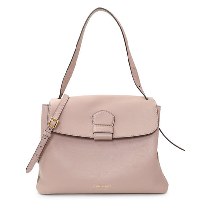 Exclusive Burberry Pale Orchid Derby Calfskin House Check Medium Camberley — Front View