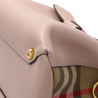 Exclusive Burberry Pale Orchid Derby Calfskin House Check Medium Camberley — Detail View