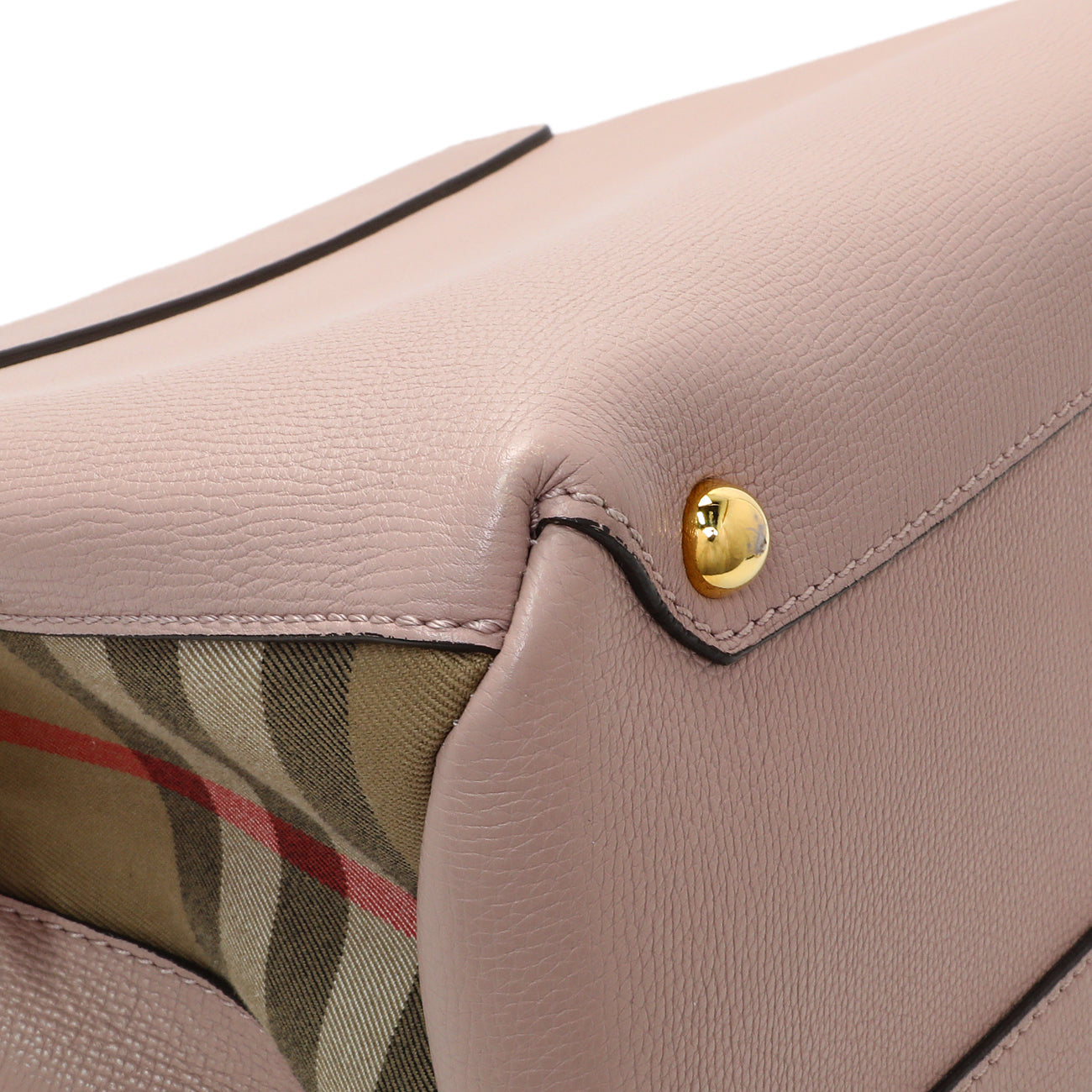 Exclusive Burberry Pale Orchid Derby Calfskin House Check Medium Camberley — Lifestyle View