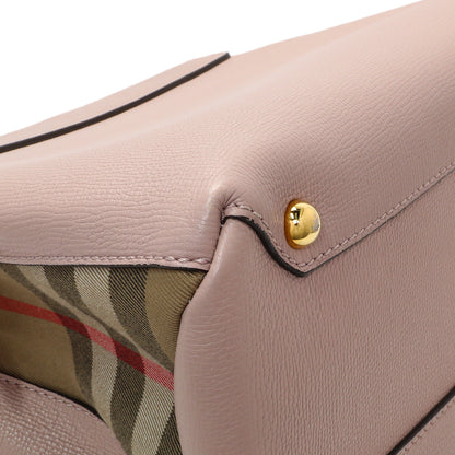 Exclusive Burberry Pale Orchid Derby Calfskin House Check Medium Camberley — Lifestyle View