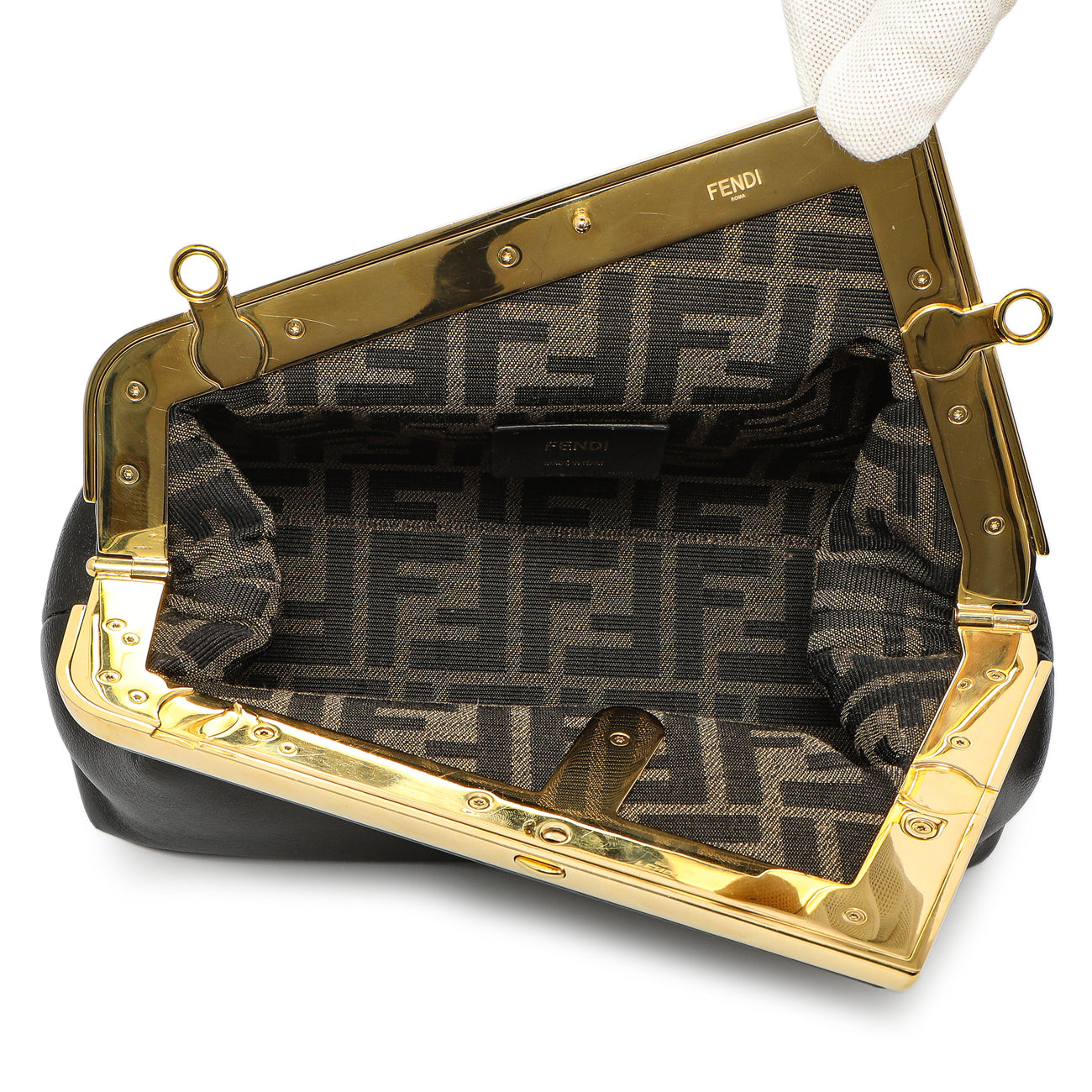 Exclusive Fendi Black Shiny Nappa Small Fendi First — Alternate View 8