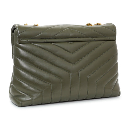 Exclusive Saint Laurent Calfskin Y Quilted Monogram Medium Loulou Chain Satchel — Side View