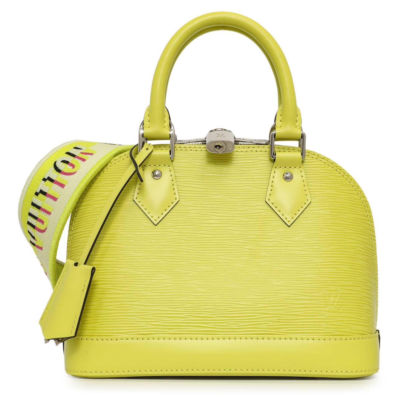 Exclusive Louis Vuitton Yellow Citron Epi Jacquard Alma BB — Front View