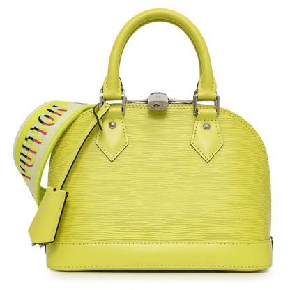 Exclusive Louis Vuitton Yellow Citron Epi Jacquard Alma BB — Front View