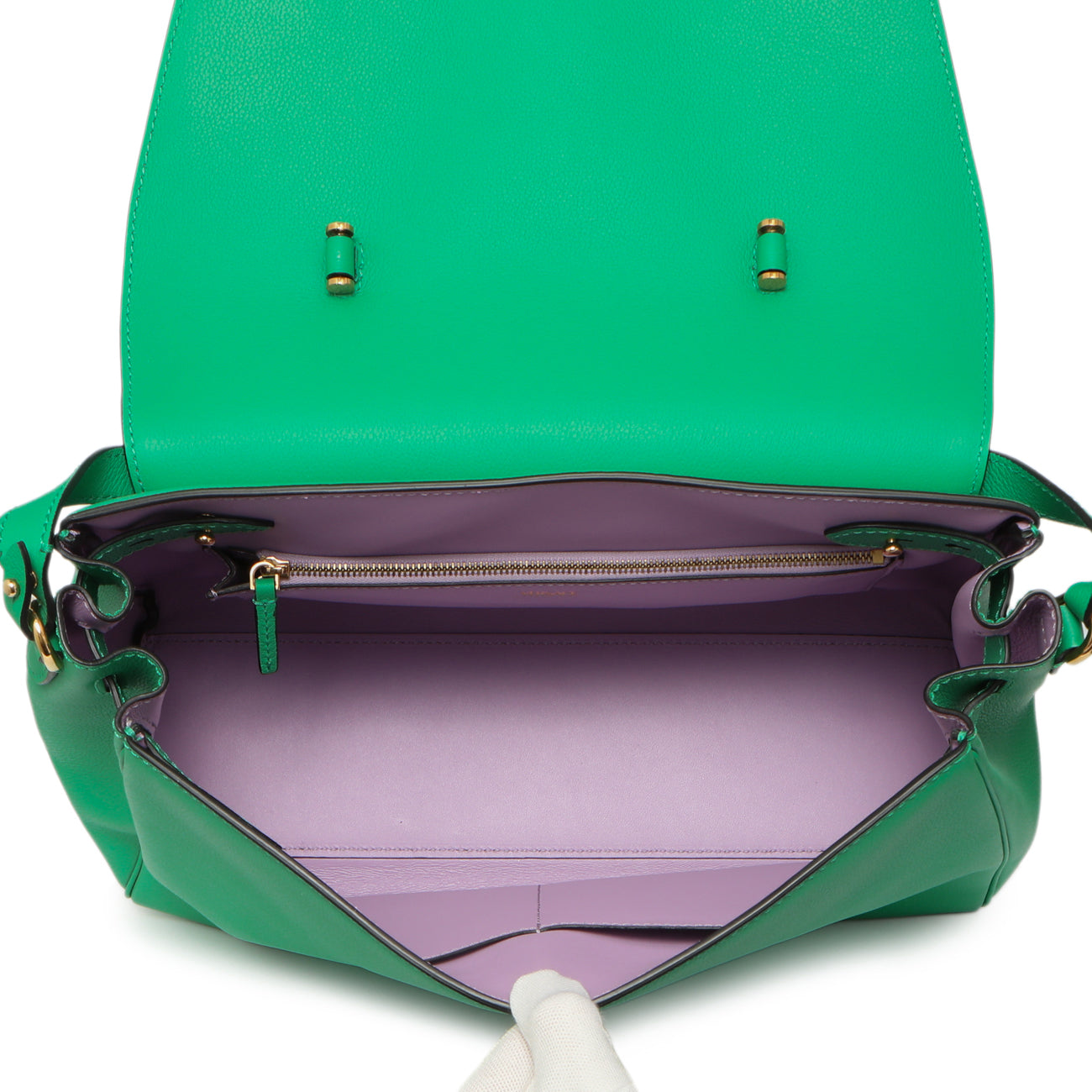 Exclusive Versace Green Calfskin Large La Medusa Top Handle — Alternate View 8
