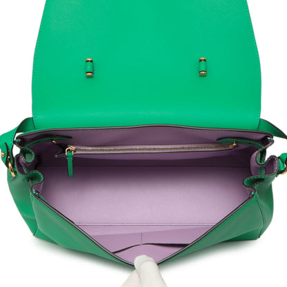 Exclusive Versace Green Calfskin Large La Medusa Top Handle — Alternate View 8