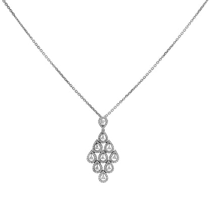 Exclusive 18K White Gold 0.95 Carat Diamond Pendant — Front View