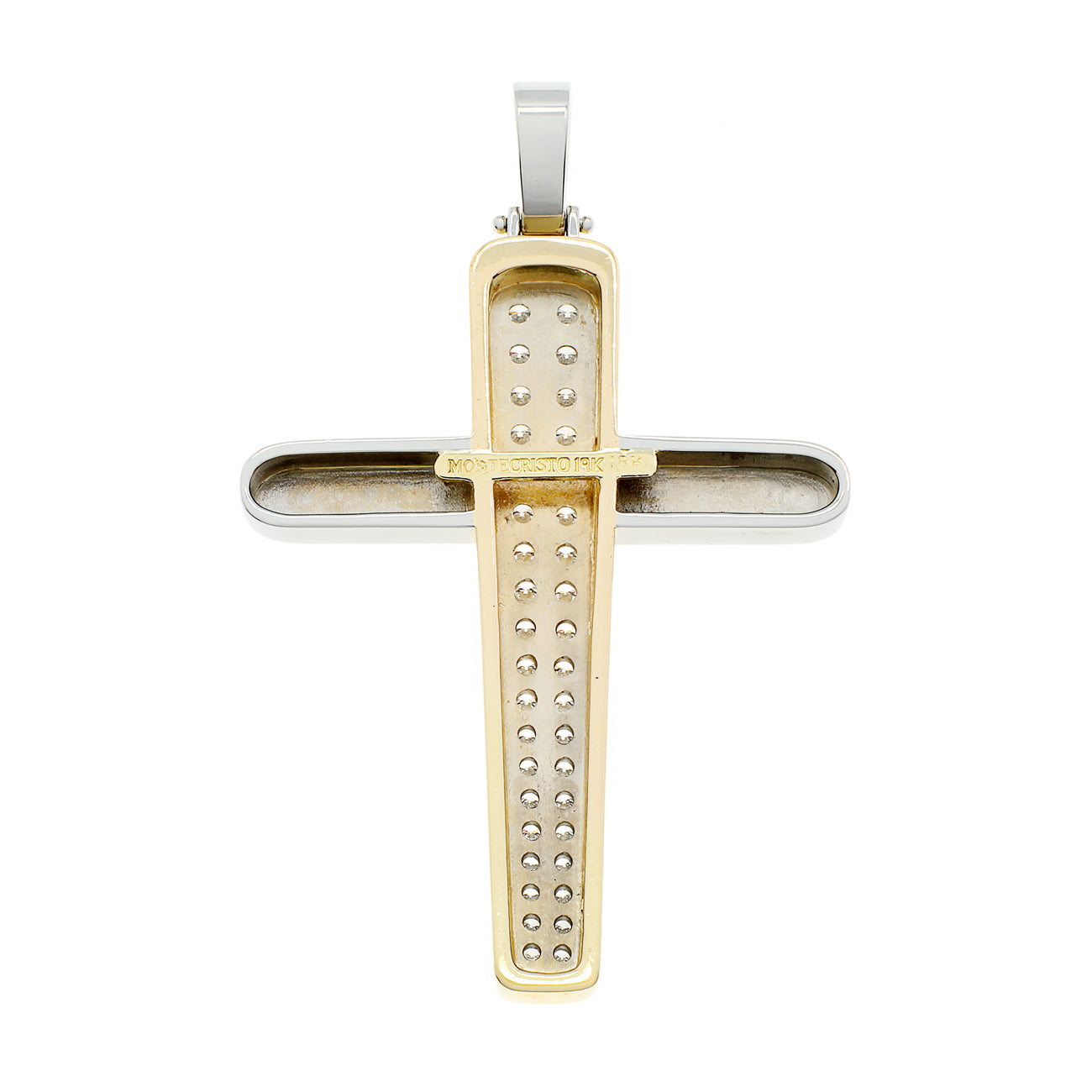 Exclusive 18K Yellow/White Gold 1.20 Carat Diamond Cross — Side View
