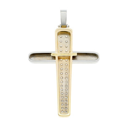 Exclusive 18K Yellow/White Gold 1.20 Carat Diamond Cross — Side View