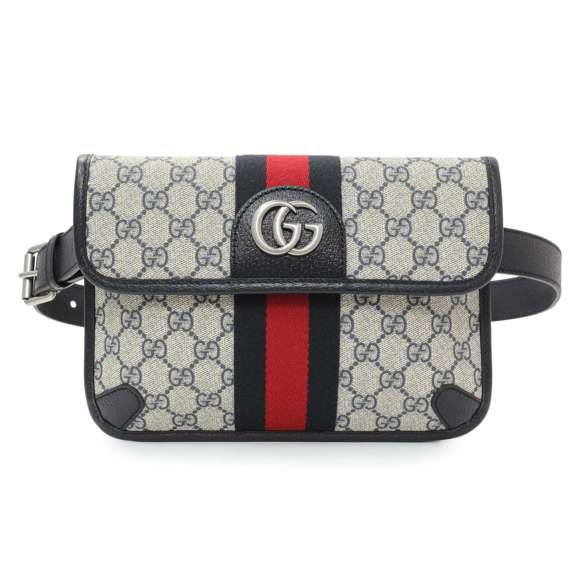 Exclusive Gucci GG Supreme Monogram Web Small Ophidia Belt Bag — Front View