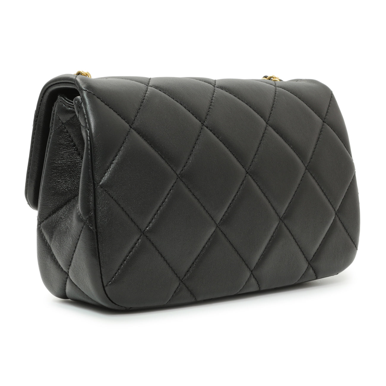 Exclusive Chanel Black Quilted Lambskin Pearl Small Flap — Side View