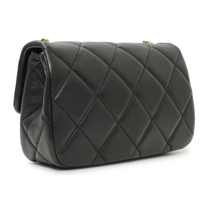 Exclusive Chanel Black Quilted Lambskin Pearl Small Flap — Side View