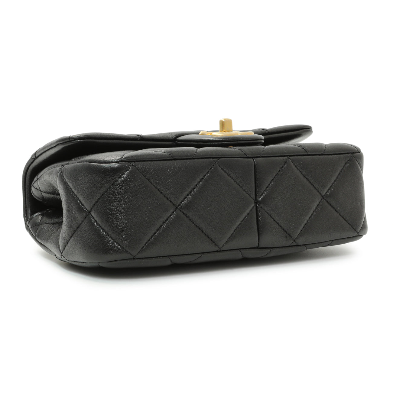 Exclusive Chanel Black Quilted Lambskin Pearl Small Flap — Back View