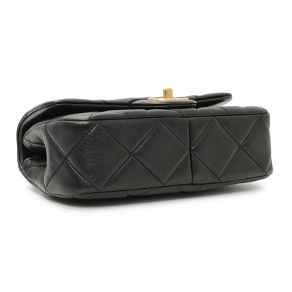 Exclusive Chanel Black Quilted Lambskin Pearl Small Flap — Back View
