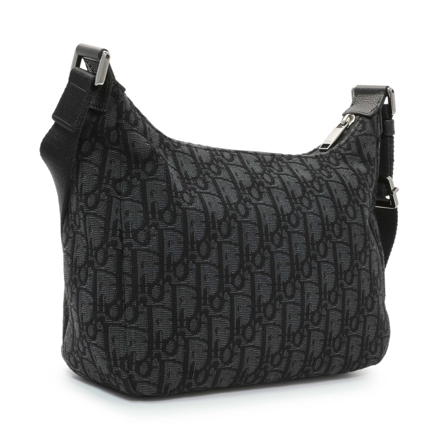 Exclusive Christian Dior Black Small Rider Soft Hobo Bag — Side View
