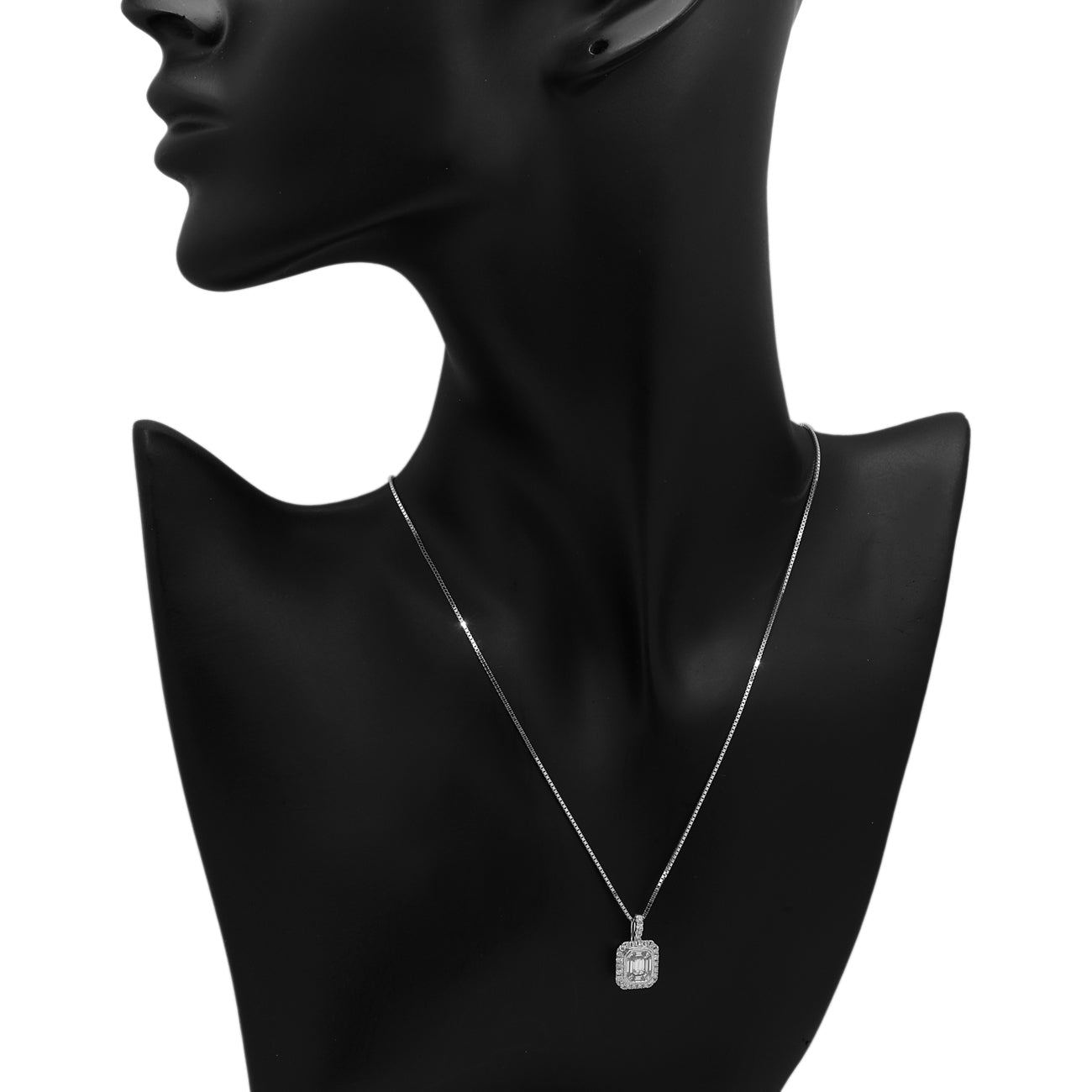 Exclusive 18K White Gold 0.87 Carat Diamond Pendant — Back View